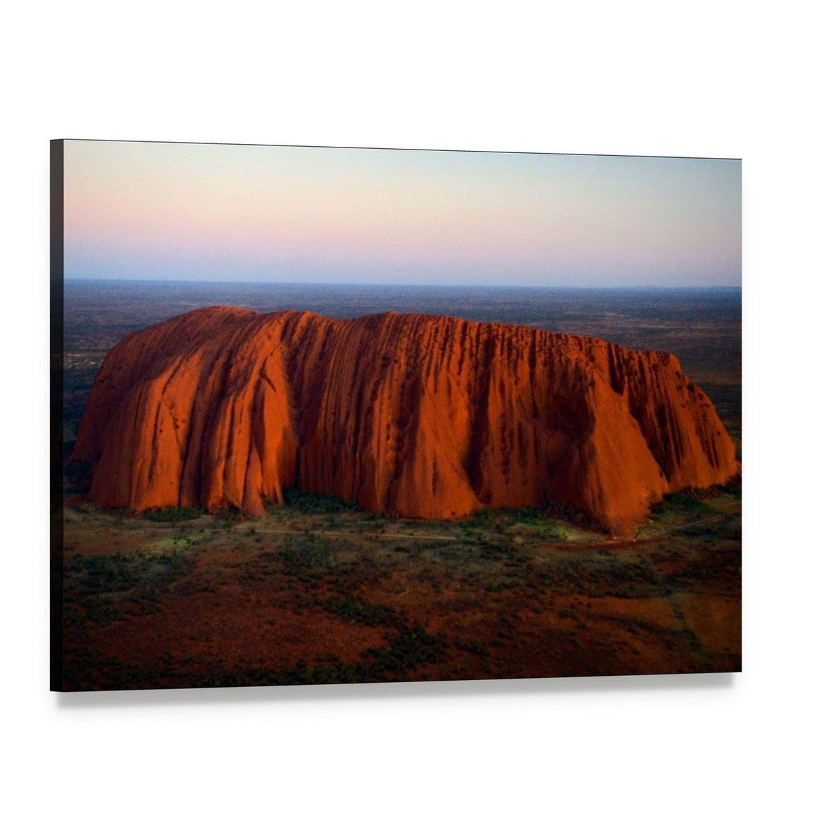 Uluru at Dusk Canvas Wall Art, single panel gallery wrapped canvas, angled product view