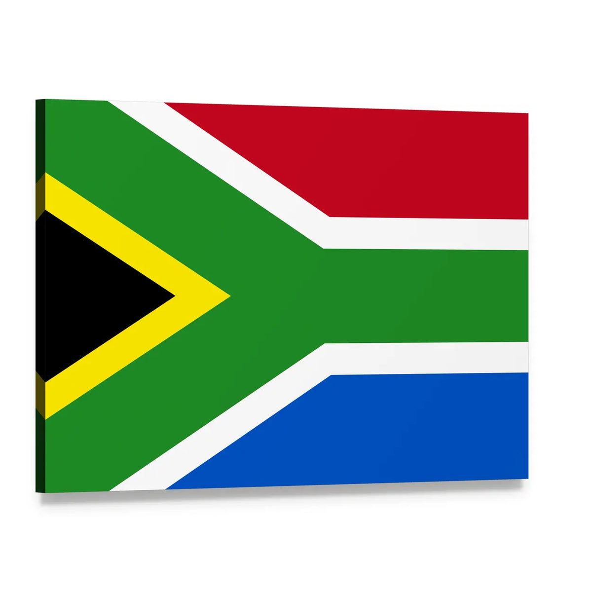 South African Flag Canvas Wall Art, single panel gallery wrapped canvas, angled product view