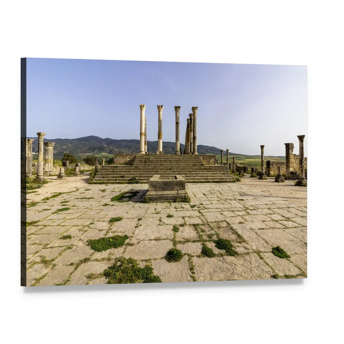 Capitoline Temple in Morocco Canvas Wall Art, single panel gallery wrapped canvas, angled product view