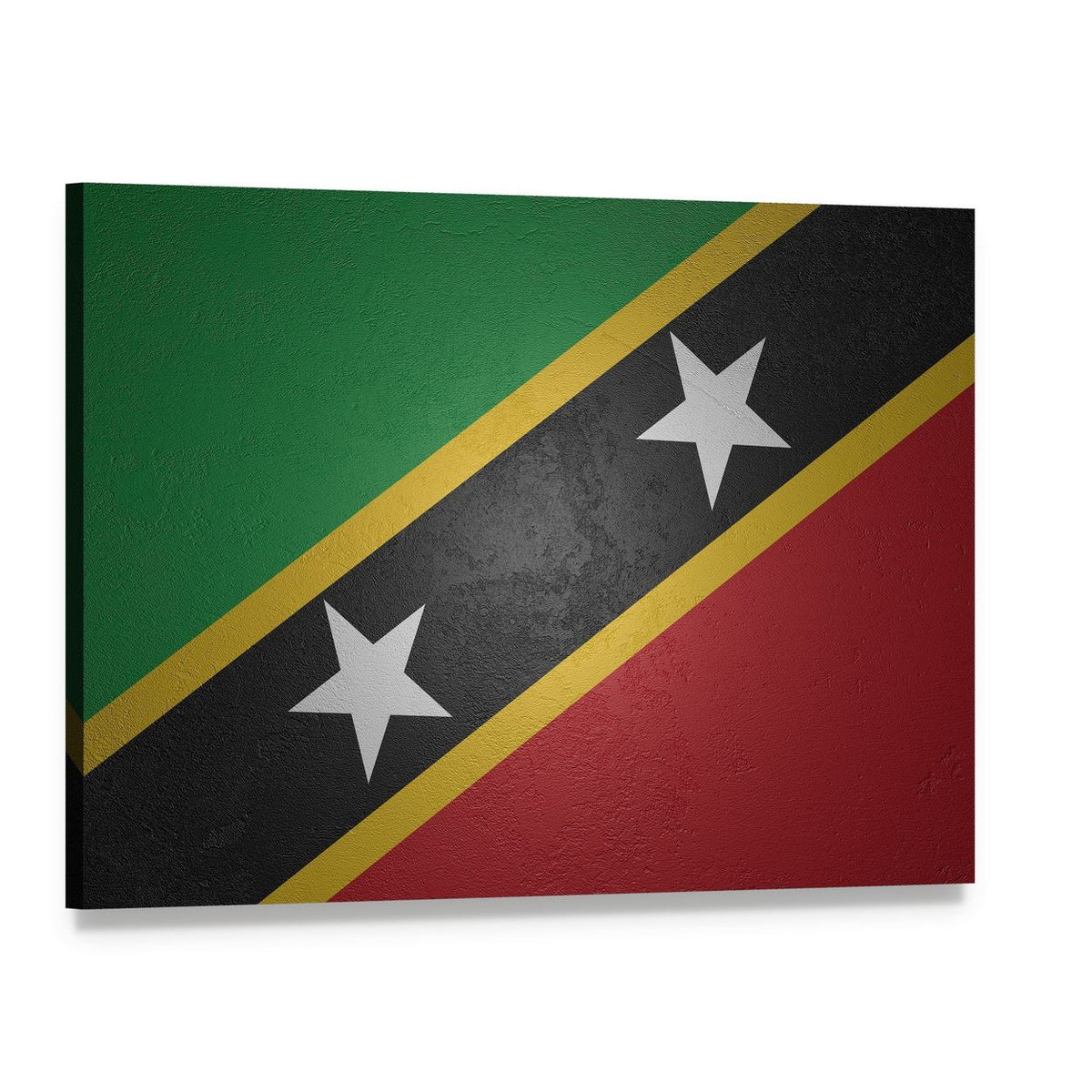 Saint Kitts and Nevis Flag Canvas Wall Art, single panel gallery wrapped canvas, angled product view