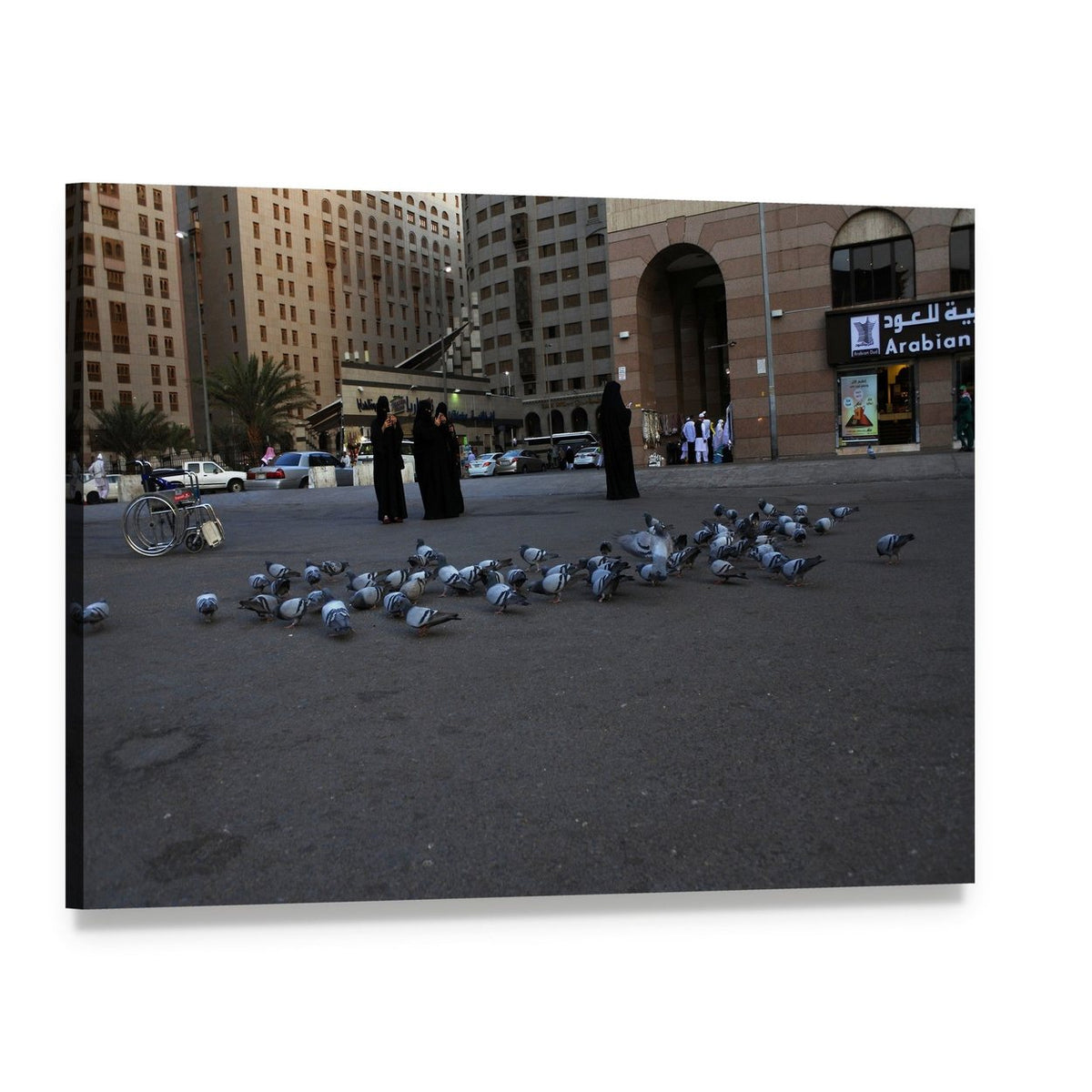 Medinah Street View Canvas Wall Art, single panel gallery wrapped canvas, angled product view