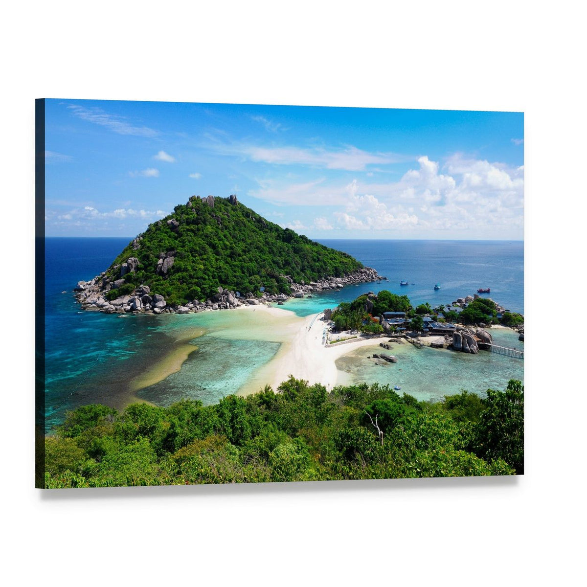 Koh Nang Yuan Island in Thailand Canvas Wall Art, single panel gallery wrapped canvas, angled product view
