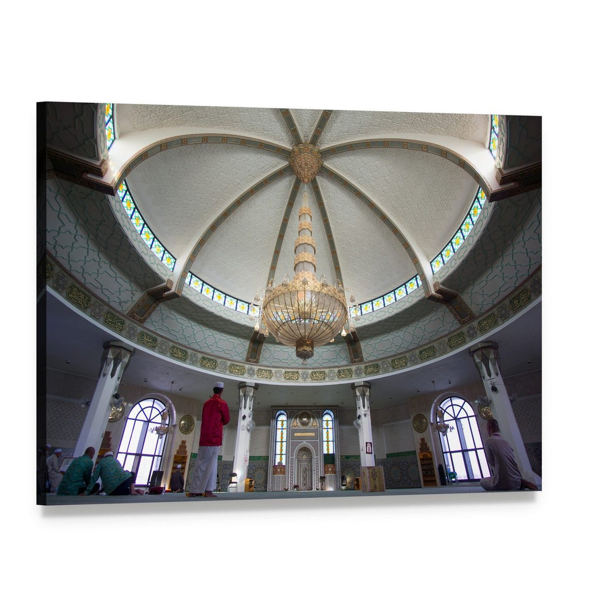 Ar Rahmah Mosque Interior in Jeddah Canvas Wall Art, single panel gallery wrapped canvas, angled product view