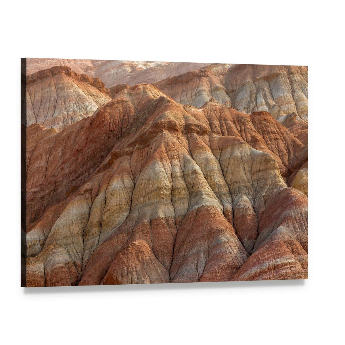Rainbow Mountains in Chinese Geopark Canvas Wall Art, single panel gallery wrapped canvas, angled product view