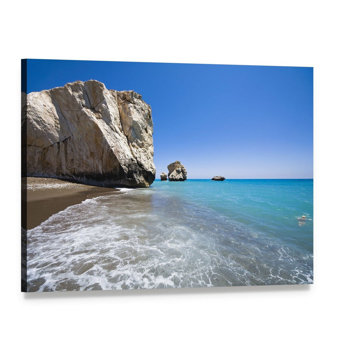 Aphrodite's Birthplace Rock Canvas Wall Art, single panel gallery wrapped canvas, angled product view