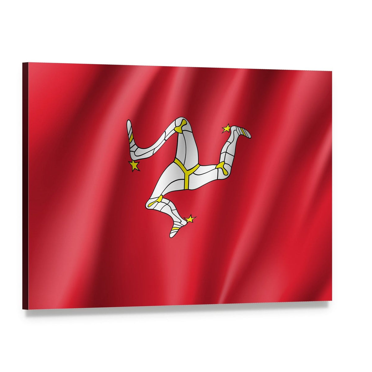 Isle of Man Flag with Triskelion Canvas Wall Art, single panel gallery wrapped canvas, angled product view