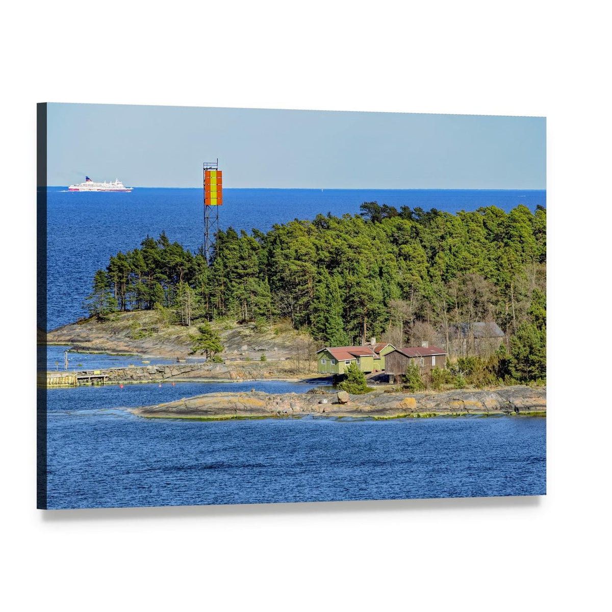 Kyto Island Lighthouse, Finland Canvas Wall Art, single panel gallery wrapped canvas, angled product view