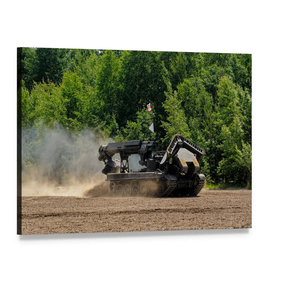 Armored Engineering Vehicle No. 125 Canvas Wall Art, single panel gallery wrapped canvas, angled product view