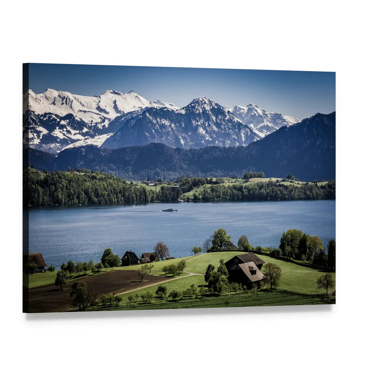 Lake Lucerne, Switzerland Canvas Wall Art, single panel gallery wrapped canvas, angled product view
