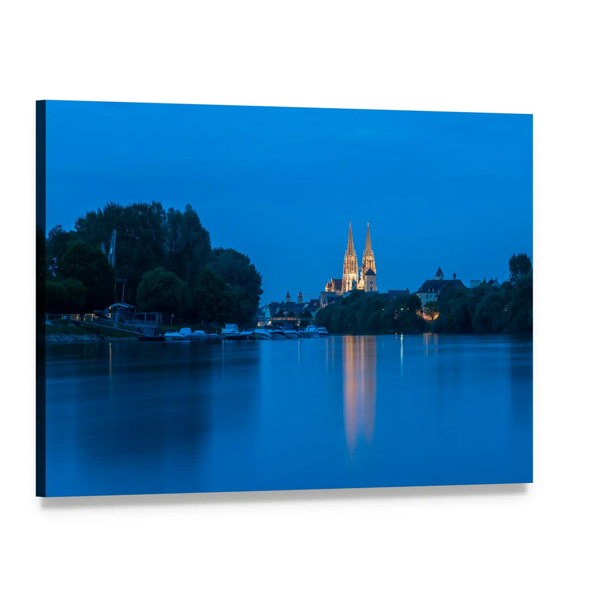 Saint Peter Cathedral at Blue Hour Canvas Wall Art, single panel gallery wrapped canvas, angled product view
