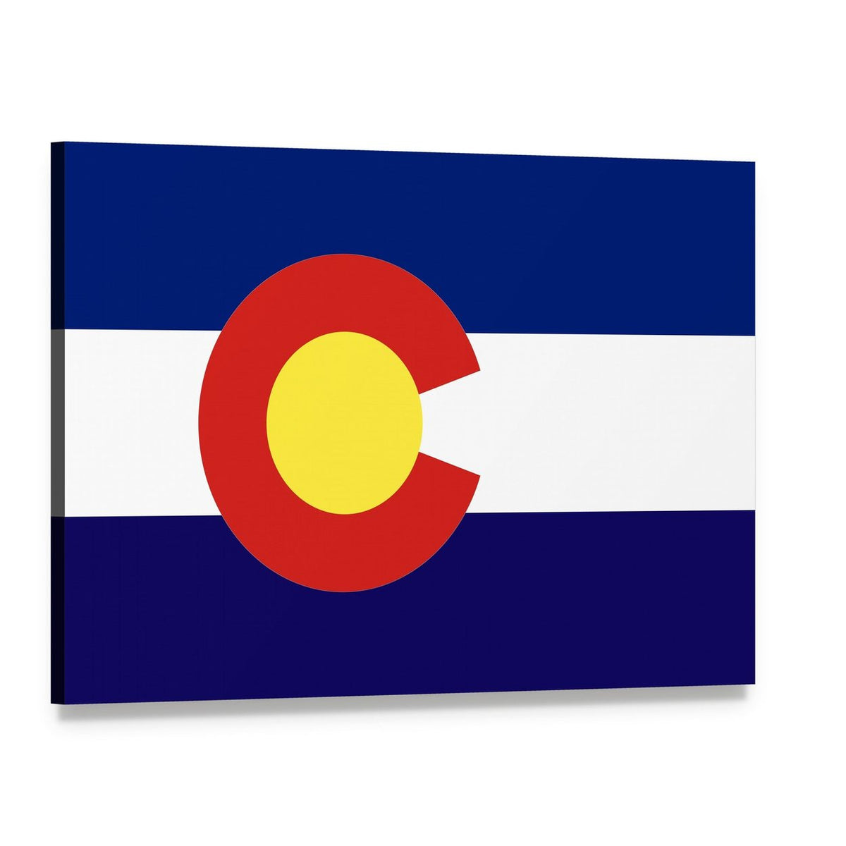 Colorado State Flag Artwork Canvas Wall Art, single panel gallery wrapped canvas, angled product view
