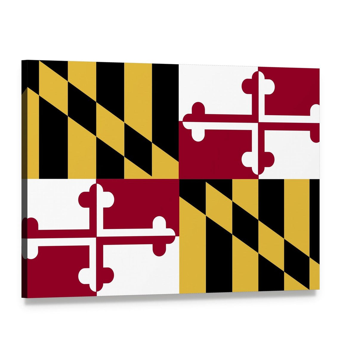 Maryland Flag Quadrant Design Canvas Wall Art, single panel gallery wrapped canvas, angled product view