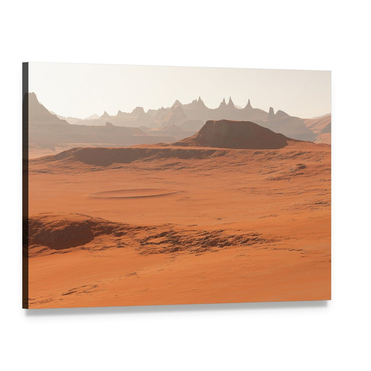 Mars Landscape Canvas Wall Art, single panel gallery wrapped canvas, angled product view