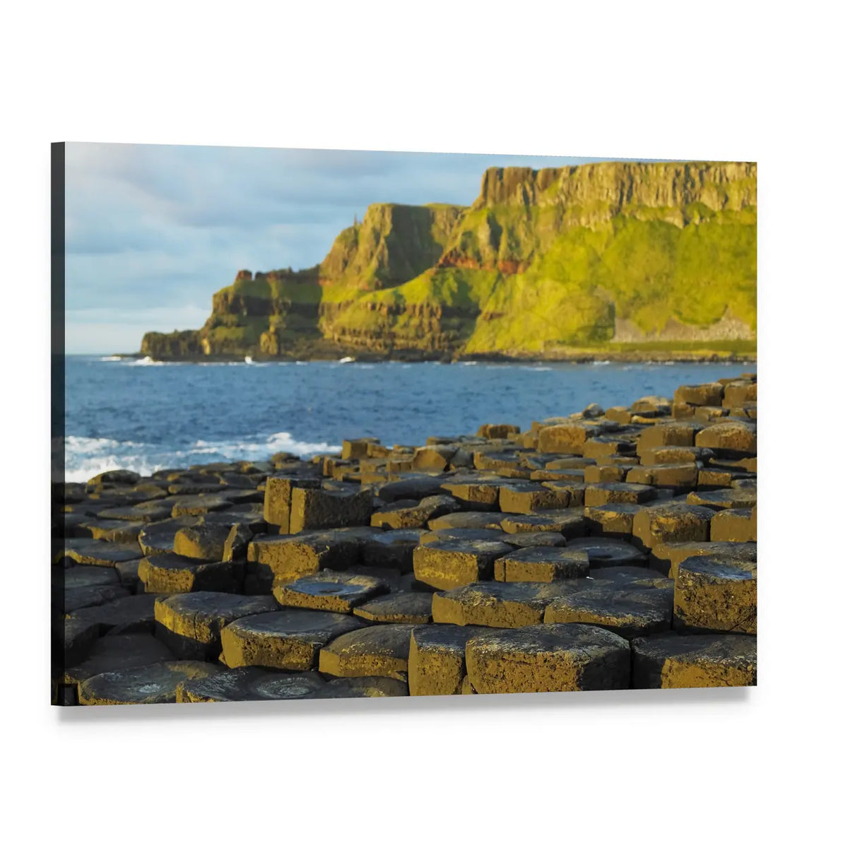 Giant's Causeway Basalt Columns Canvas Wall Art, single panel gallery wrapped canvas, angled product view