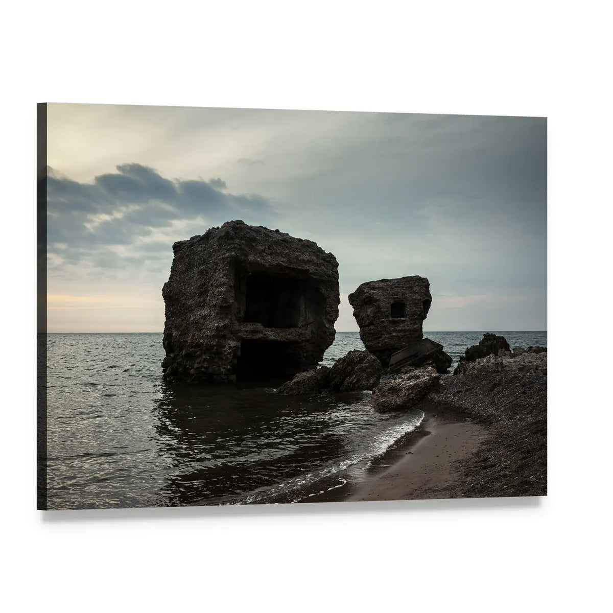 Fortifications on Baltic Sea Coast Canvas Wall Art, single panel gallery wrapped canvas, angled product view