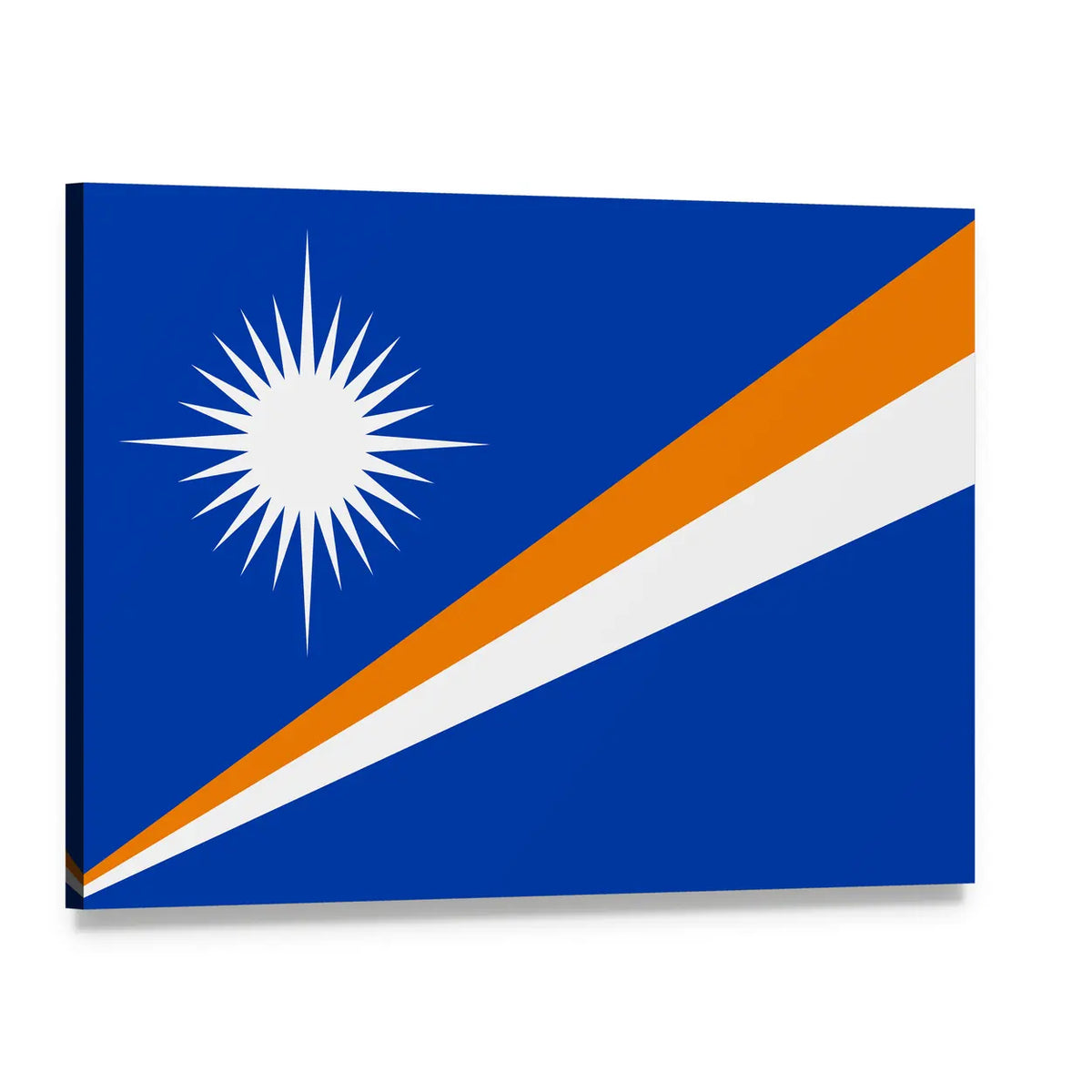 Marshall Islands Flag Canvas Wall Art, single panel gallery wrapped canvas, angled product view