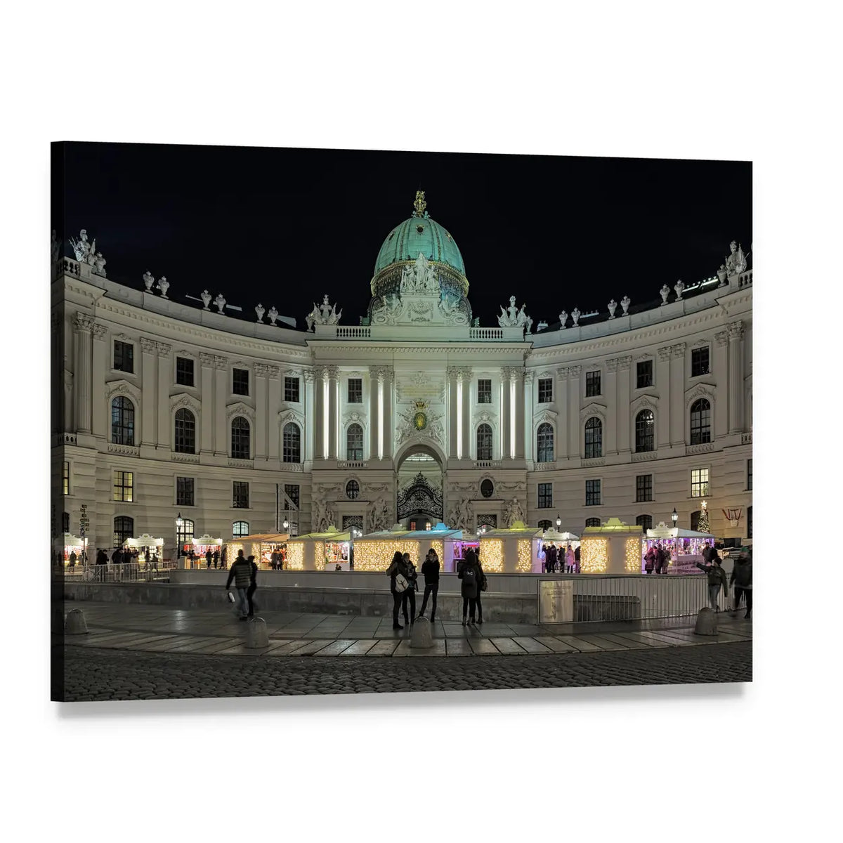Royal Christmas Market at Michaelerplatz Canvas Wall Art, single panel gallery wrapped canvas, angled product view