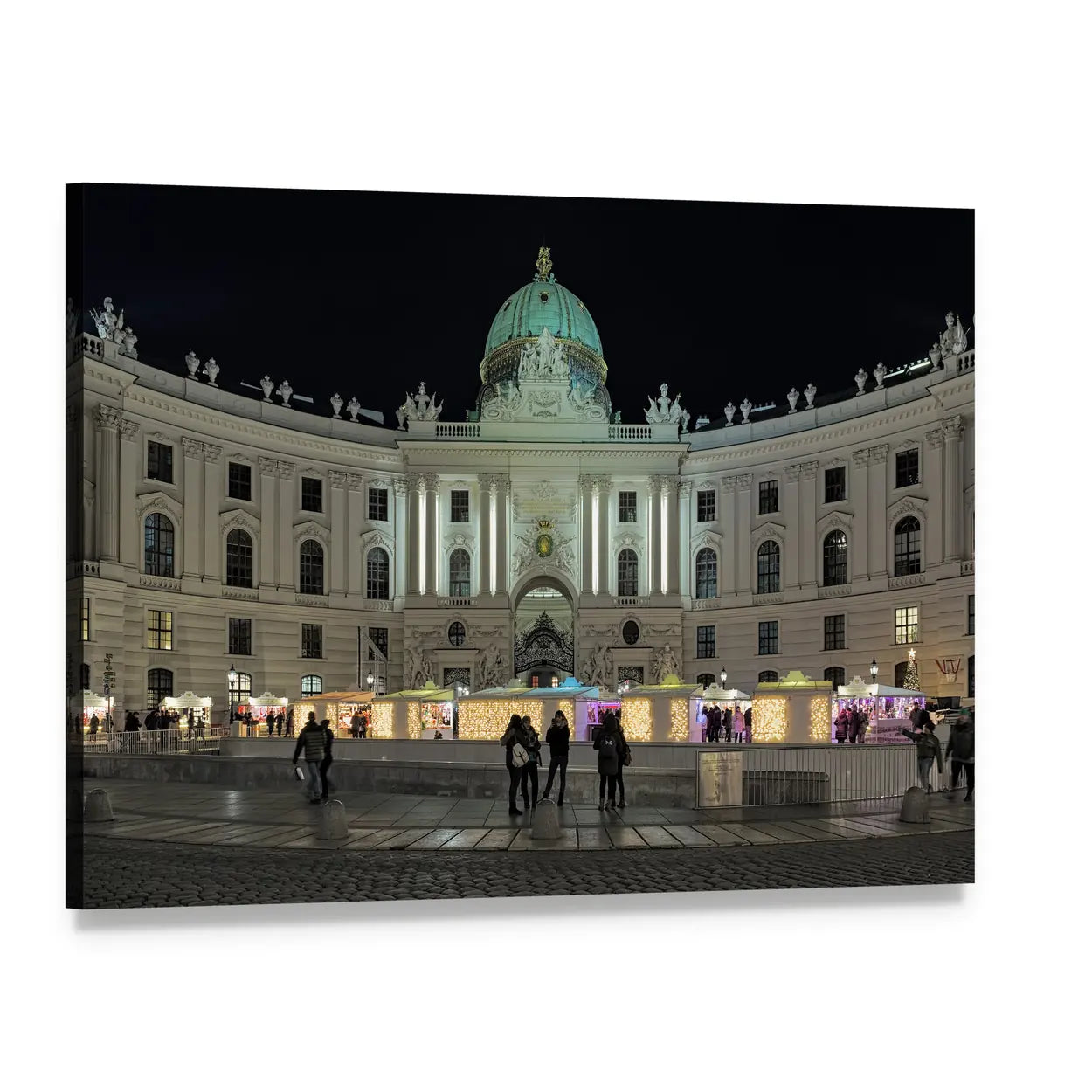 Royal Christmas Market at Michaelerplatz Canvas Wall Art, single panel gallery wrapped canvas, angled product view