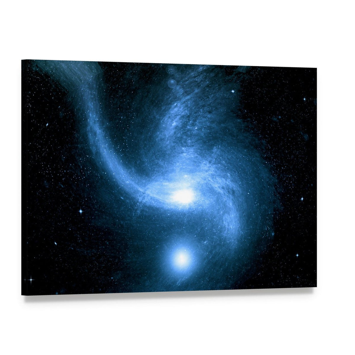 Stars of a Planet and Galaxy in Space Canvas Wall Art, single panel gallery wrapped canvas, angled product view