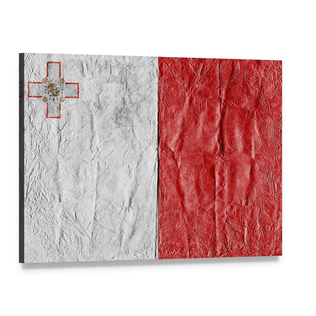 Flag of Malta Canvas Wall Art, single panel gallery wrapped canvas, angled product view