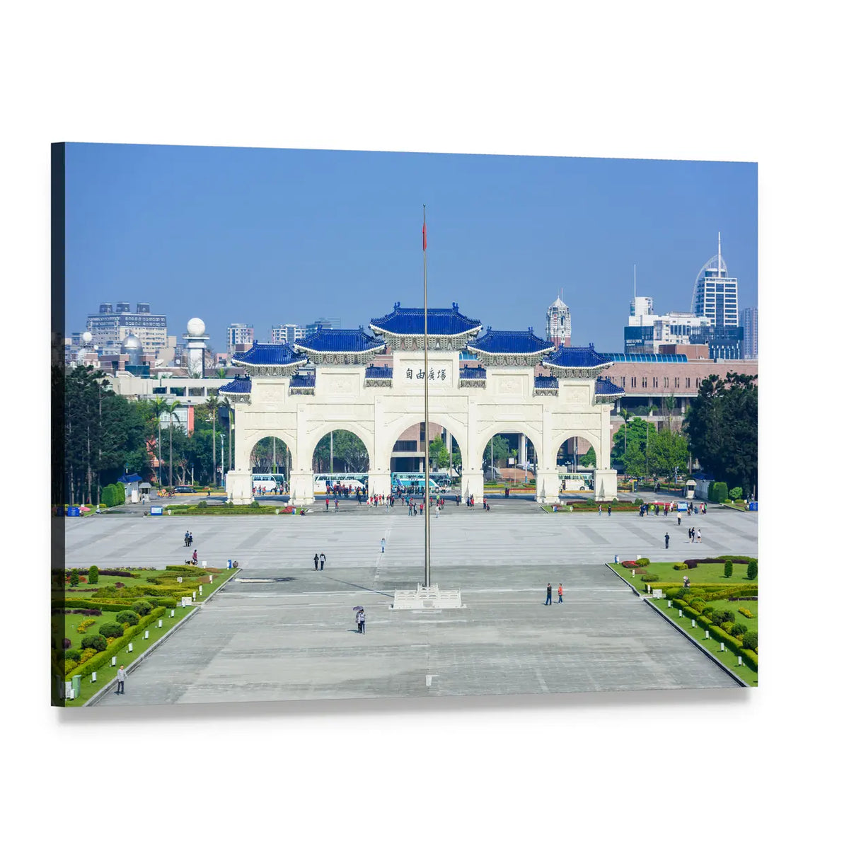 Democracy Memorial Hall in Taipei Canvas Wall Art, single panel gallery wrapped canvas, angled product view