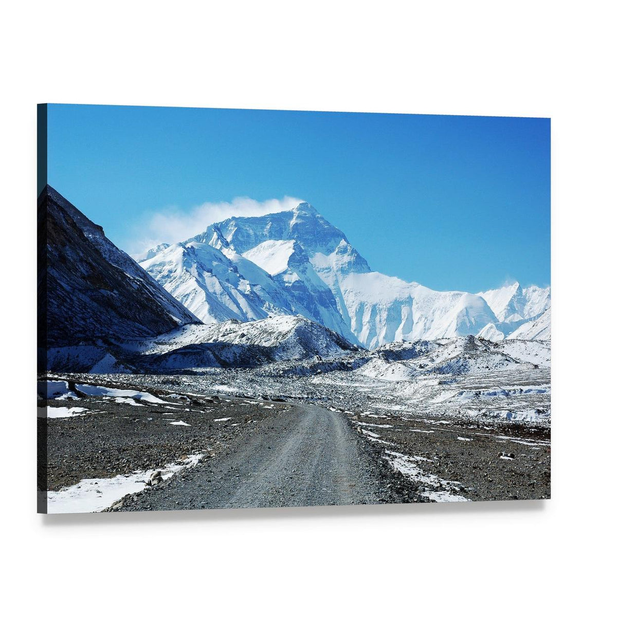 Mount Everest North Col Landscape Canvas Wall Art, single panel gallery wrapped canvas, angled product view