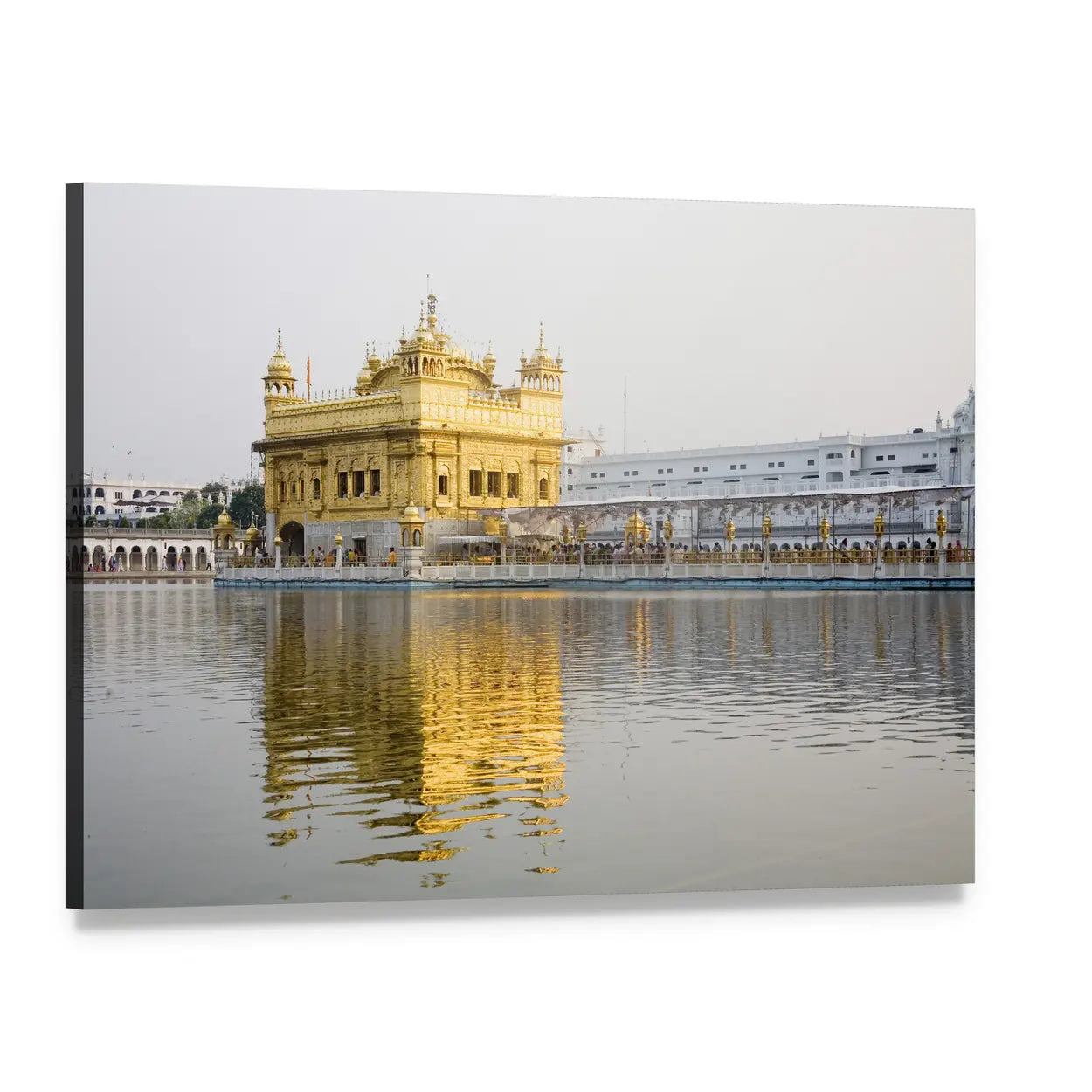 Harimandir Sahib Golden Temple Canvas Wall Art, single panel gallery wrapped canvas, angled product view