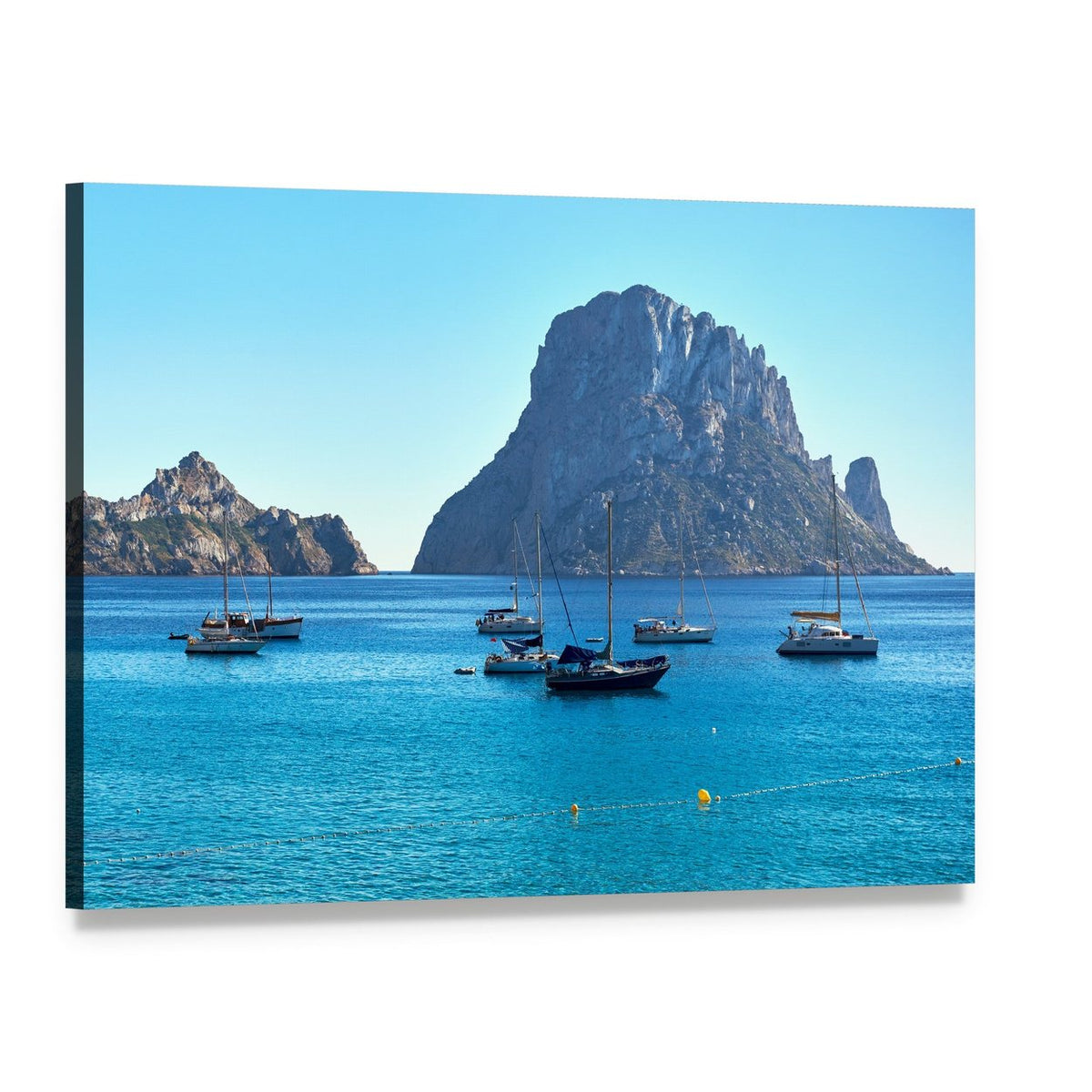 Es Vedra Island Canvas Wall Art, single panel gallery wrapped canvas, angled product view