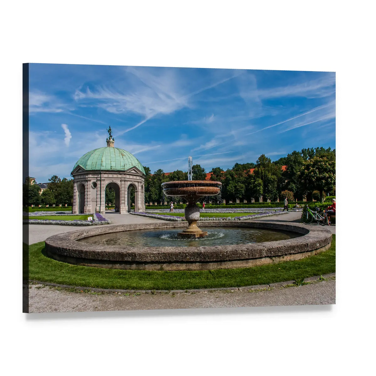 Hofgarten Park, Munich Canvas Wall Art, single panel gallery wrapped canvas, angled product view