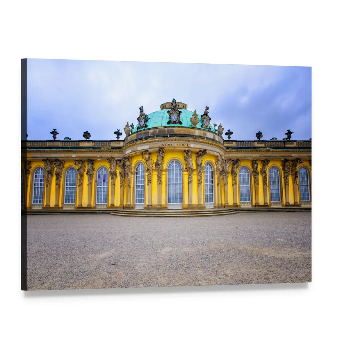 Sans Souci Palace Canvas Wall Art, single panel gallery wrapped canvas, angled product view