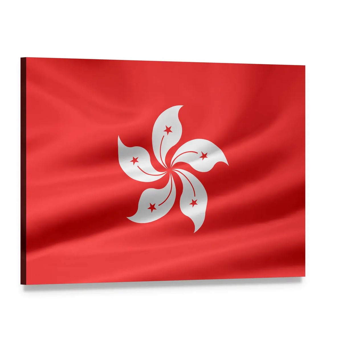 Hong Kong Flag with Bauhinia Blakeana Flower Canvas Wall Art, single panel gallery wrapped canvas, angled product view