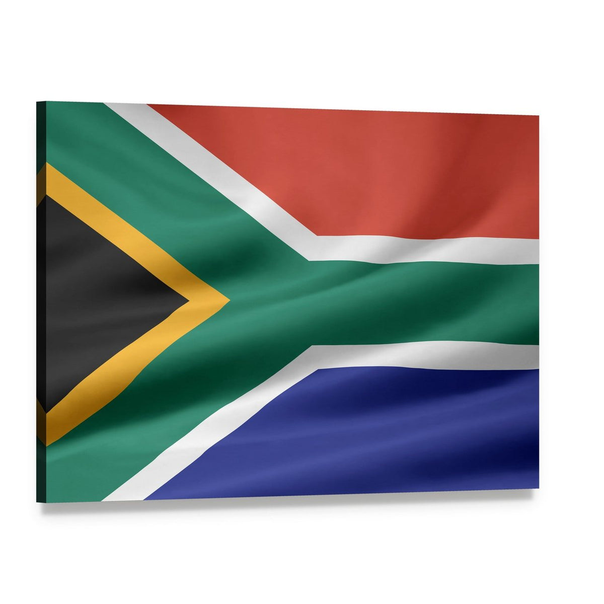 South African Flag Canvas Wall Art, single panel gallery wrapped canvas, angled product view