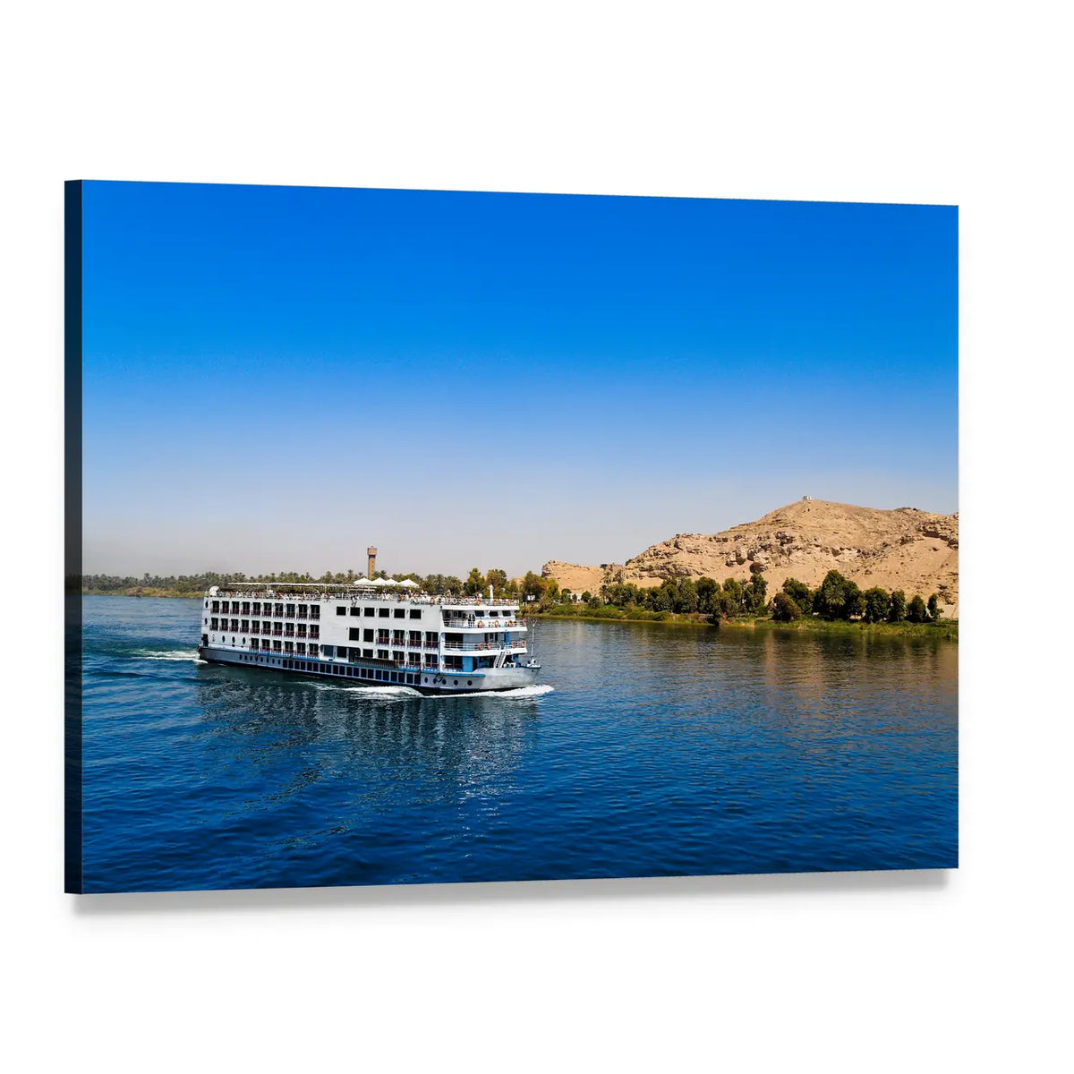Nile River Cruise Canvas Wall Art, single panel gallery wrapped canvas, angled product view