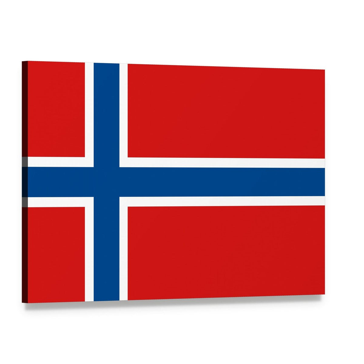 Norway Flag Canvas Wall Art, single panel gallery wrapped canvas, angled product view