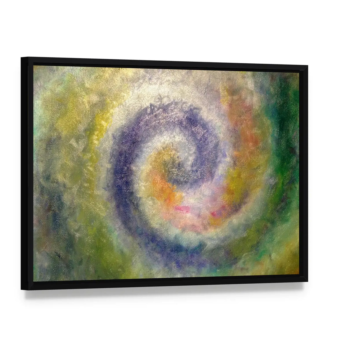 Fibonacci Sequence And Golden Ratio Canvas Wall Art, framed canvas in a black floater frame, angled product view