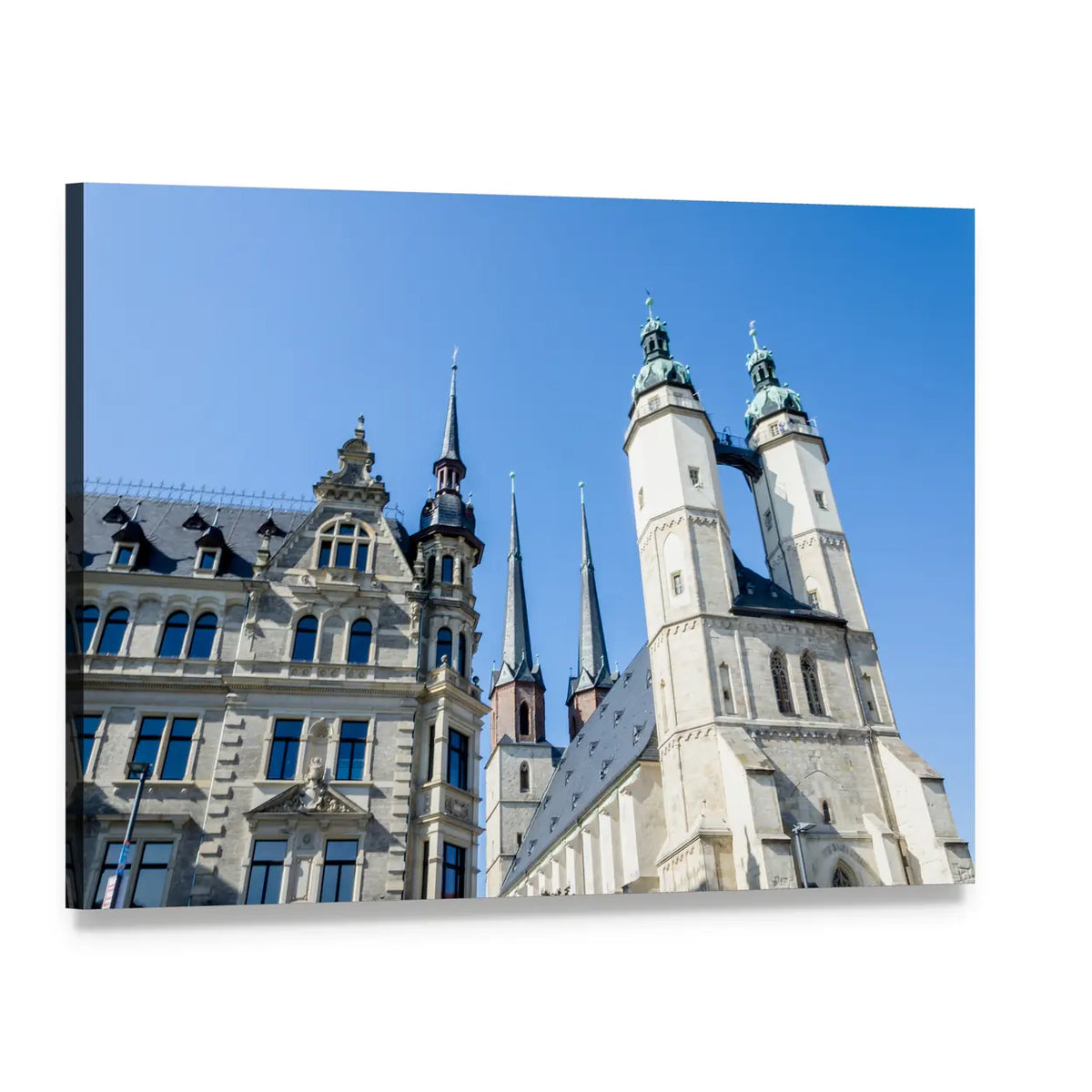Church in Halle Canvas Wall Art, single panel gallery wrapped canvas, angled product view