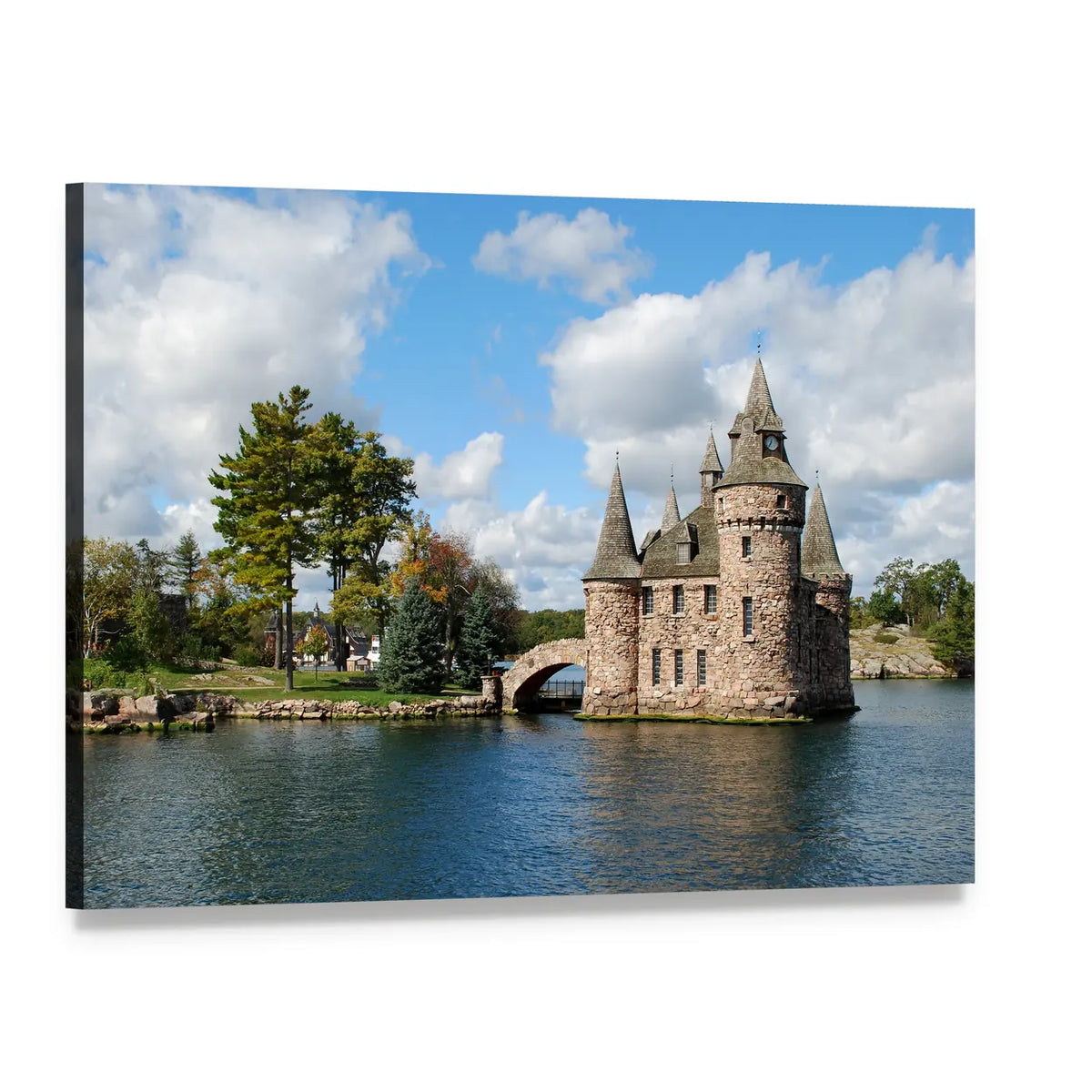 Castle on Heart Island Canvas Wall Art, single panel gallery wrapped canvas, angled product view