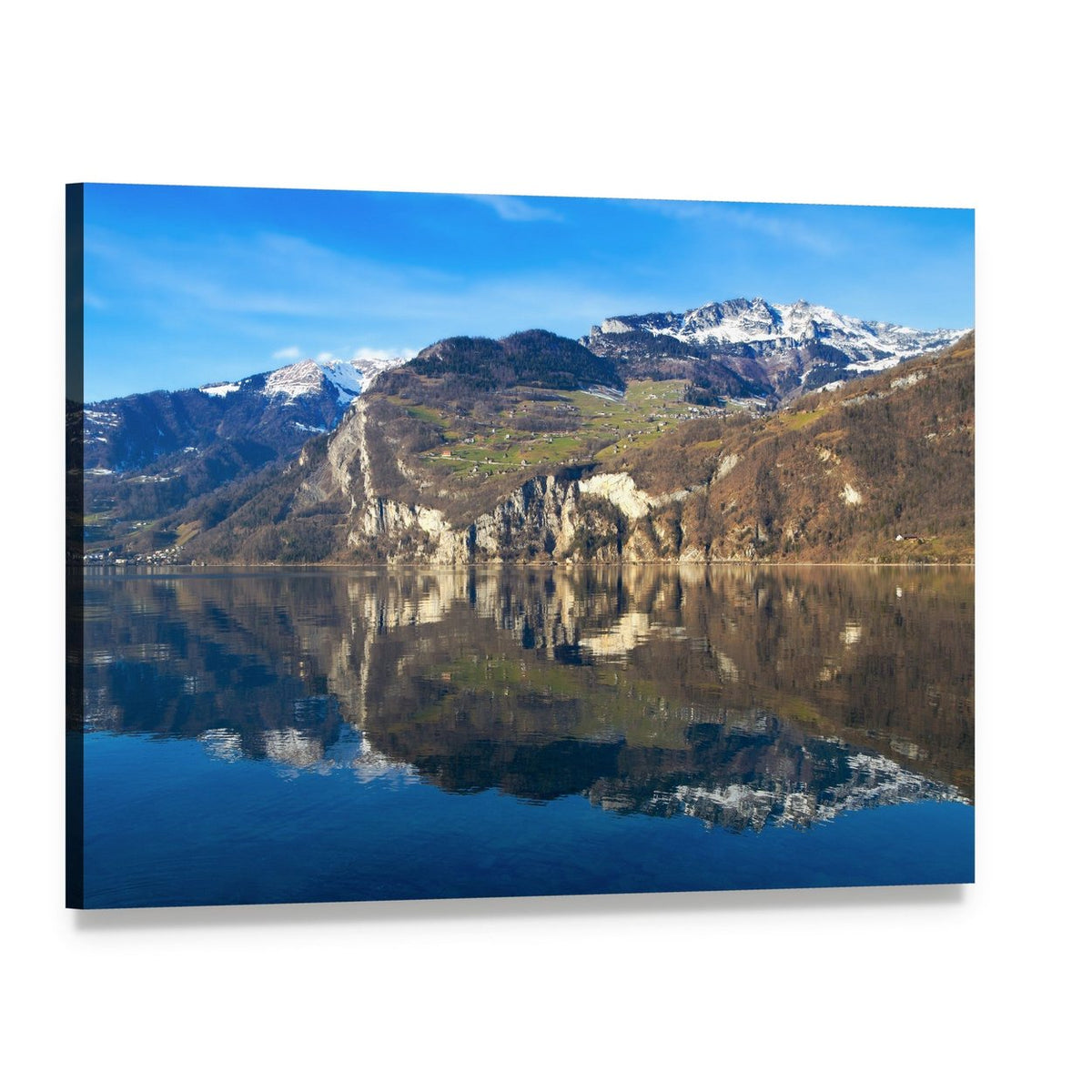 Walensee Lake, Switzerland Canvas Wall Art, single panel gallery wrapped canvas, angled product view