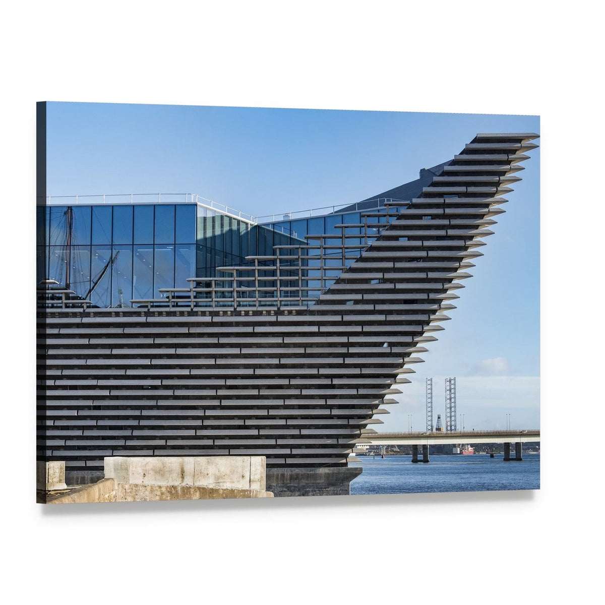 V&a Museum of Design Facade Canvas Wall Art, single panel gallery wrapped canvas, angled product view