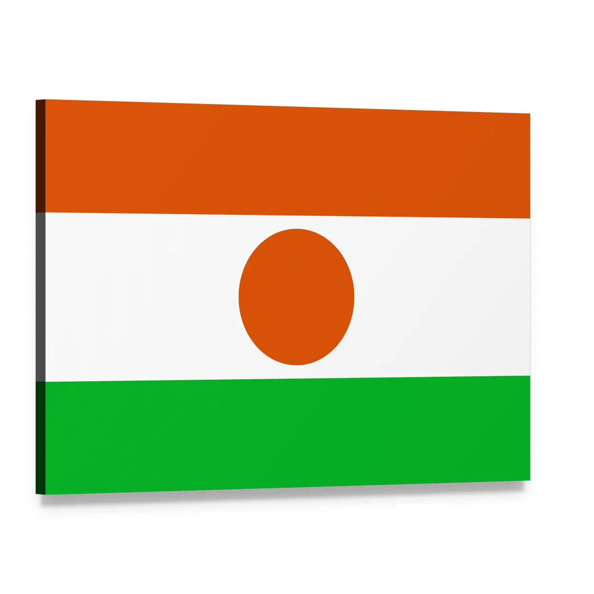 Flag of Niger Canvas Wall Art, single panel gallery wrapped canvas, angled product view