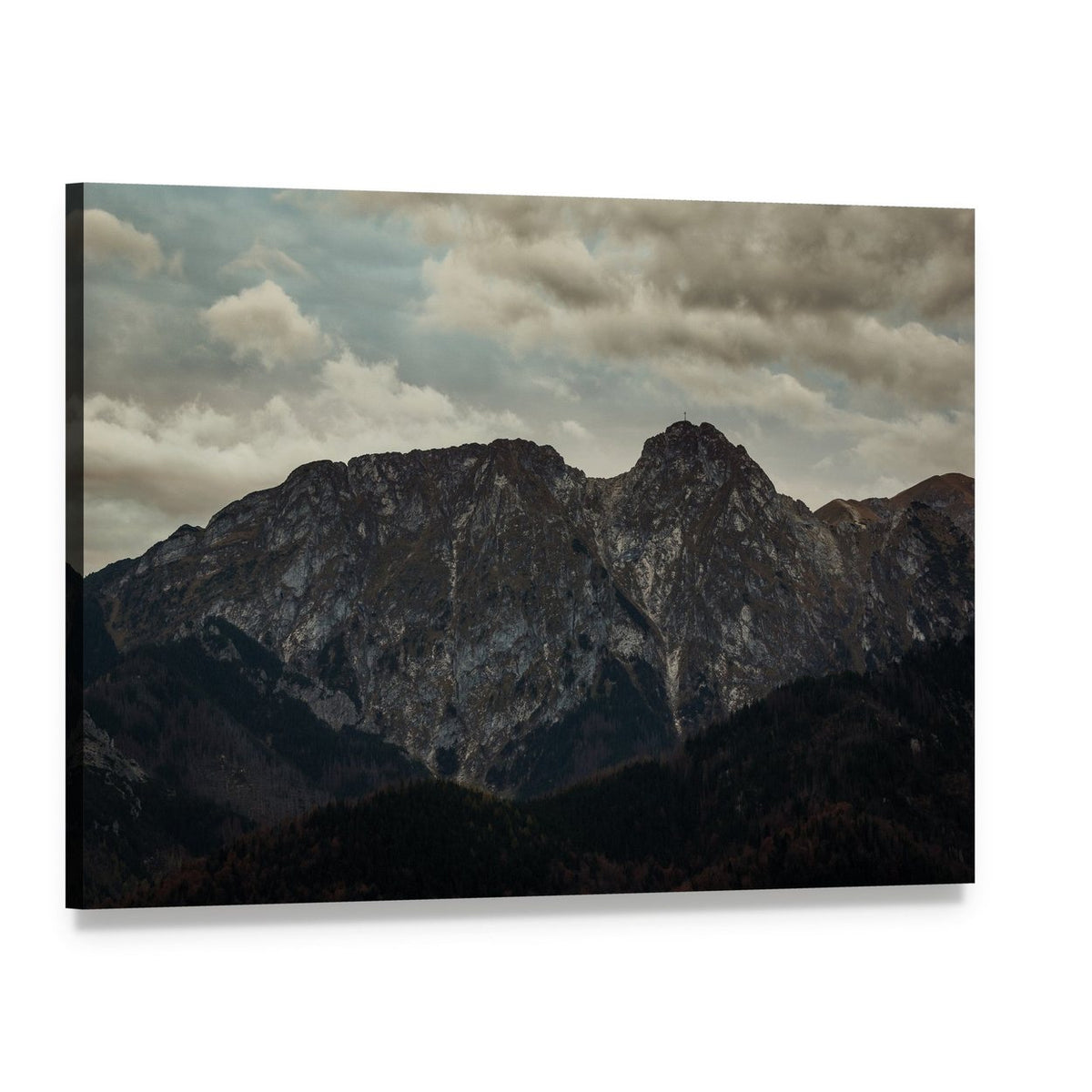 Giewont Peak in Tatra Mountains Canvas Wall Art, single panel gallery wrapped canvas, angled product view