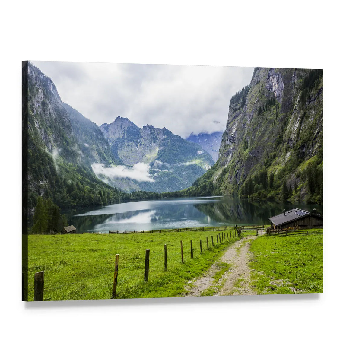 Small Mountain Restaurant Canvas Wall Art, single panel gallery wrapped canvas, angled product view