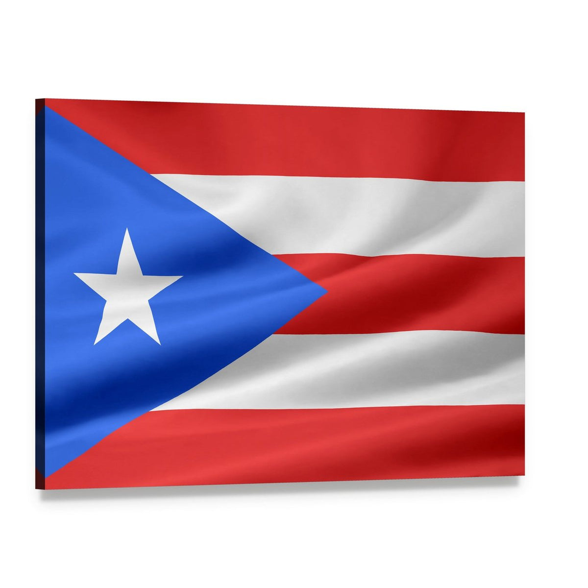 Flag of Puerto Rico Canvas Wall Art, single panel gallery wrapped canvas, angled product view