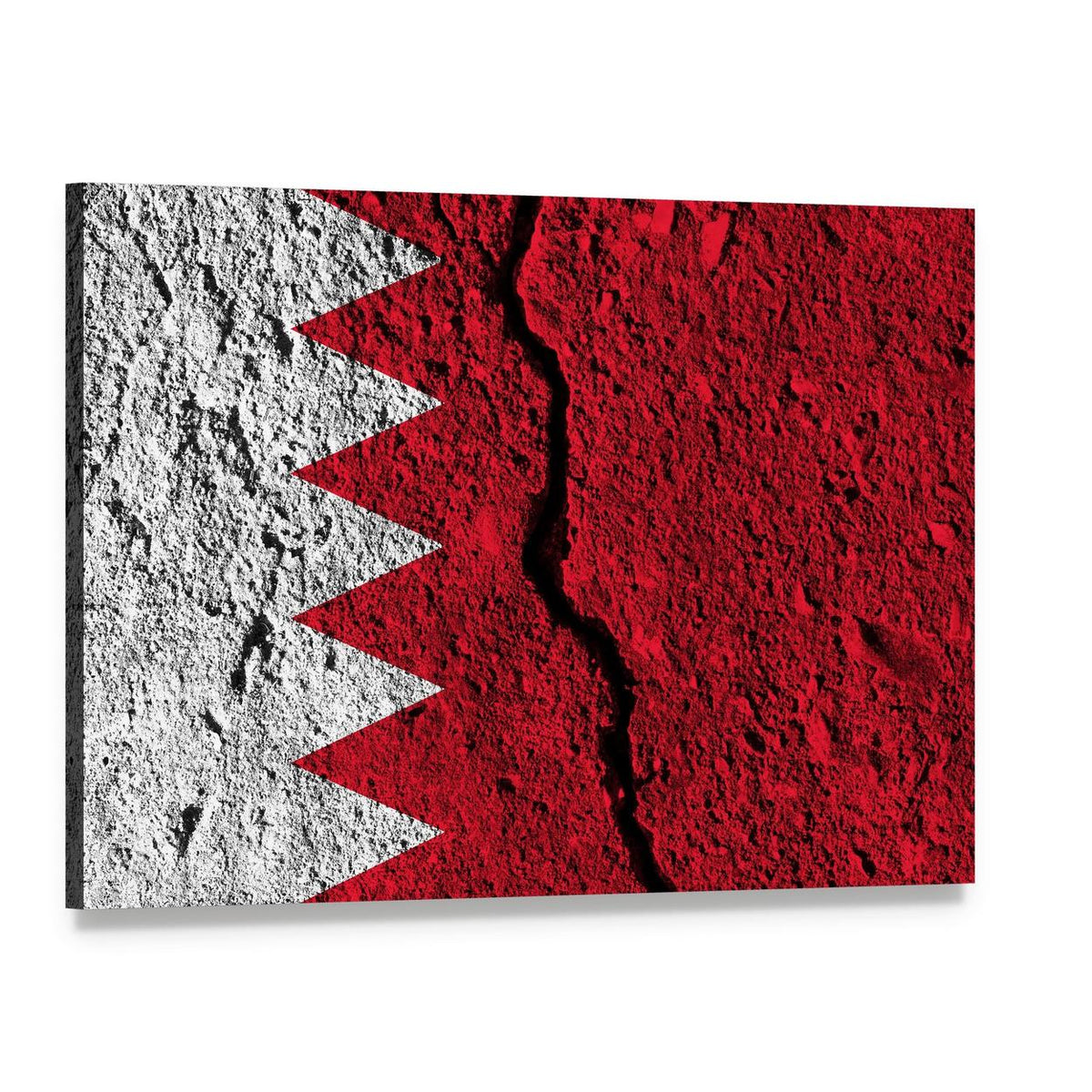 Cracked Bahrain Flag Canvas Wall Art, single panel gallery wrapped canvas, angled product view