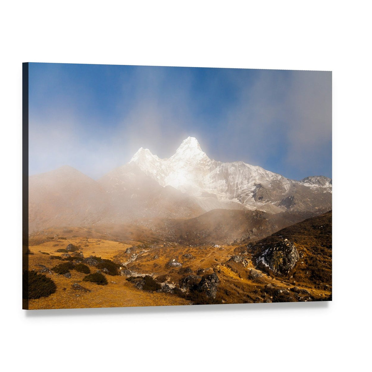 Ama Dablam in Nepal Canvas Wall Art, single panel gallery wrapped canvas, angled product view