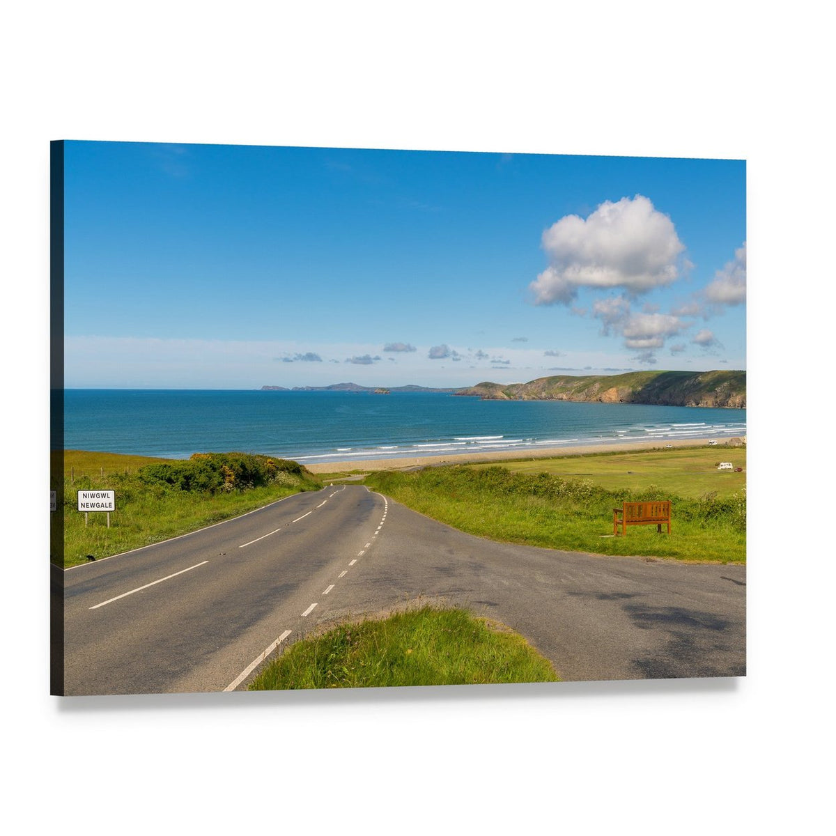 Towards Newgale Canvas Wall Art, single panel gallery wrapped canvas, angled product view