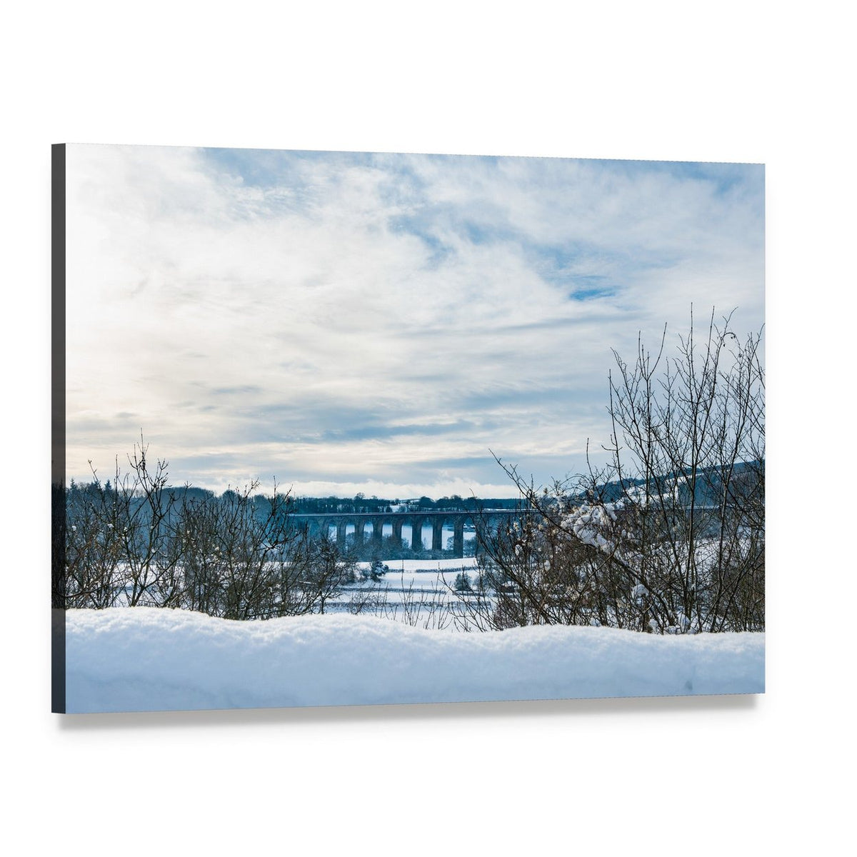 Old Chirk Railway Bridge Canvas Wall Art, single panel gallery wrapped canvas, angled product view