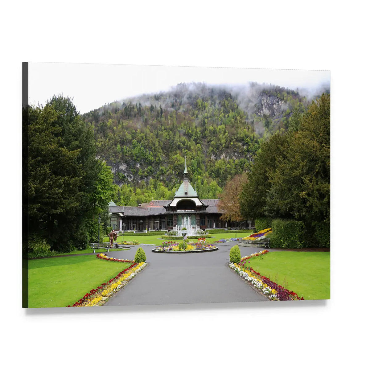 Casino Kursaal in Interlaken Canvas Wall Art, single panel gallery wrapped canvas, angled product view