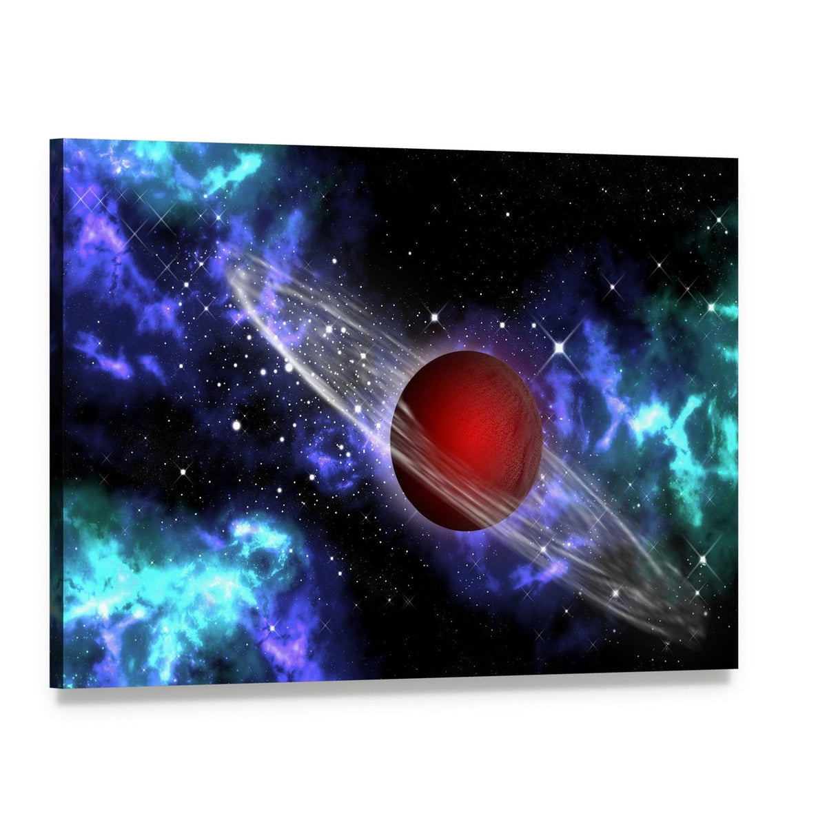 Red Gas Planet in the Orion Canvas Wall Art, single panel gallery wrapped canvas, angled product view
