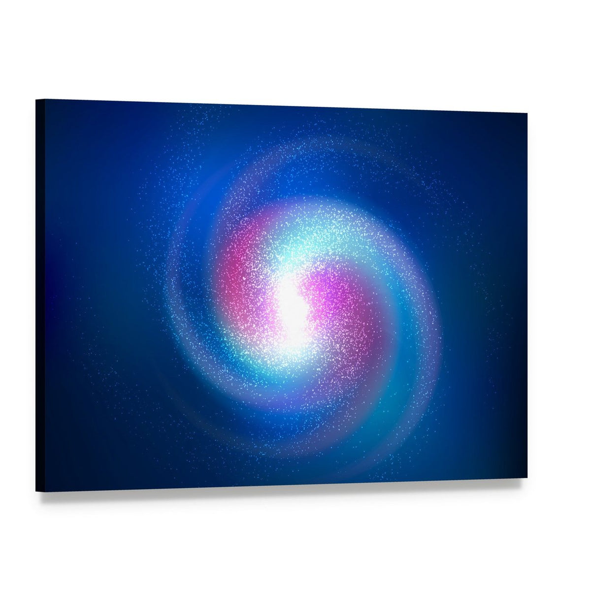 Spiral Nebula and Stars Canvas Wall Art, single panel gallery wrapped canvas, angled product view